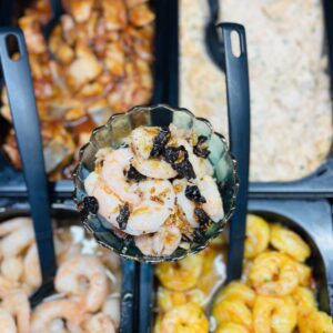 Krewetki z wędzoną śliwką